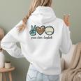 Peace Love Baseball Lover Motif For Women Pink Baseball Mom Women Hoodie Back Print