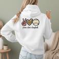 Peace Love Baseball Mom Leopard Print Cheetah Pattern Women Hoodie Back Print