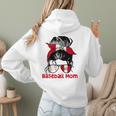 Peru Baseball Mom Messy Bun Women Hoodie Back Print