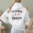 Pitches Be Crazy Baseball Moms Softball Players Hey Batter Women Hoodie Back Print Pitches Be Crazy Baseball Moms Softball Players Hey Batter Women Hoodie Back Print
