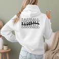 Retro Baseball Mama Groovy Baseball Mom Women Hoodie Back Print