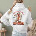 Retro Just Here For The Hotdogs Baseball Mom Sport Lover Women Hoodie Back Print