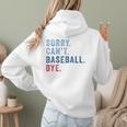 Sorry Can't Baseball Bye Baseball Mom Men Women Kids Premium Women Hoodie Back Print Sorry Can't Baseball Bye Baseball Mom Men Women Kids Premium Women Hoodie Back Print
