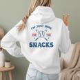 Spring 2024 Season Cute Baseball Mom Here For The Snacks Women Hoodie Back Print Spring 2024 Season Cute Baseball Mom Here For The Snacks Women Hoodie Back Print