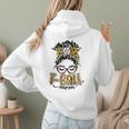 T Ball Mom Messy Bun Leopard Baseball Mom Leopard Women Hoodie Back Print