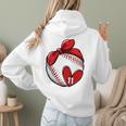 Womens Custom Baseball Mom Number 11 Heart For Mom Mommy Premium Women Hoodie Back Print