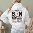 Yes Son Has Practice a Game Baseball Mom Women Hoodie Back Print