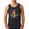 4th Birthday Baseball Bat Ice-Cream Drip 4yrs Old Boys Girls Men Tank Top