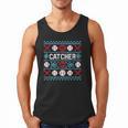 Baseball Catcher Ugly Christmas Sweater Pattern Sports Xmas Men Tank Top