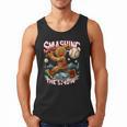 Baseball Player Christmas Gingerbread Smashing Through Snow Men Tank Top Baseball Player Christmas Gingerbread Smashing Through Snow Men Tank Top