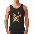 Dabbing Cool Cat Baseball 5th Birthday Men Tank Top