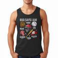 God Says I Am Baseball Player Catcher Pitcher Boys Men Men Tank Top