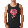 Sporty Rose Graphic With Baseball And Rugby Ball Petals Men Tank Top