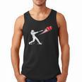 Valentines Day Baseball Batter Silhouette Heart Men Tank Top
