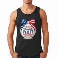 Vintage Baseball Dad Patriotic USA Flag 4th Of July Fathers Men Tank Top