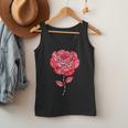 Sporty Rose Graphic With Baseball And Rugby Ball Petals Men Tank Top