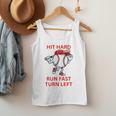 Hit Hard Run Fast Turn Left Baseball Player Premium Tri-Blend Men Tank Top