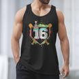 16th Birthday Baseball Drip Number 16 Year Old Birthday Boy Men Tank Top
