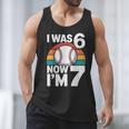 I Was 6 Now Im 7 Baseball Birthday Age 7 Men Tank Top
