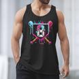 8th Birthday Boys Baseball Ice Cream Drip Boys Baseball Men Tank Top