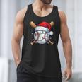 Baseball Christmas Lights Santa Christmas Baseball Player Men Tank Top