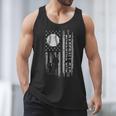 Baseball Dad Silhouette Bat Flag Stars Men Tank Top Baseball Dad Silhouette Bat Flag Stars Men Tank Top