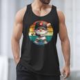 Baseball Grandpa Gnome On A Retro Sunset For Baseball Dad Men Tank Top Baseball Grandpa Gnome On A Retro Sunset For Baseball Dad Men Tank Top
