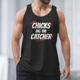 Baseball Seams Chicks Dig The Catcher Men Tank Top