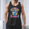 Blue Checkered I Was 6 Now I'm 7 Birthday Cake Baseball Drip Men Tank Top
