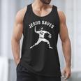 Christian Jesus Saves Baseball Pitcher Heaven 01 Sports Men Tank Top