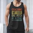 Coaching My Kids One Pitch At A Time Vintage Baseball Dad Men Tank Top