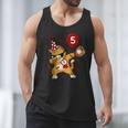 Dabbing Cool Cat Baseball 5th Birthday Men Tank Top