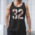 Distressed Baseball Number 32 Jersey Uniform Player Fan Men Tank Top Distressed Baseball Number 32 Jersey Uniform Player Fan Men Tank Top