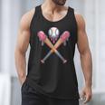 Dripping Pink Baseball Crossed Bats Summer Men Tank Top Dripping Pink Baseball Crossed Bats Summer Men Tank Top