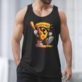 Drippy Pizza Baseball Slice Cartoon Sports Food Men Tank Top