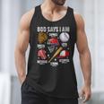God Says I Am Baseball Player Catcher Pitcher Boys Men Men Tank Top