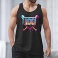 Happy 100 Days Of School Baseball Drip 100th Day Of School Men Tank Top