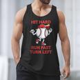 Hit Hard Run Fast Turn Left Baseball Player Men Tank Top
