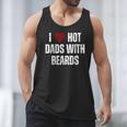 I Love Hot Baseball Dads With Beards Red Hearts Men Tank Top