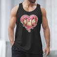 Melting Baseball Drip Heart Softball Player Lover Ice Cream Men Tank Top