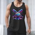Neon Dripping Baseball And Bats Colorful Sports Art Men Tank Top Neon Dripping Baseball And Bats Colorful Sports Art Men Tank Top