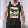 Retro Baseball Retirement Gnome Baseball Dad Finally Retired Men Tank Top