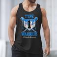 T1D Warrior Baseball Drip Diabetes Awareness Blue Ribbon Men Tank Top