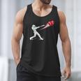 Valentines Day Baseball Batter Silhouette Heart Men Tank Top