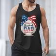Vintage Baseball Dad Patriotic USA Flag 4th Of July Fathers Men Tank Top