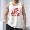 I Am In Love With A Gamer Cute Valentines Day Gamer Couple Raglan Baseball Tee Men Tank Top