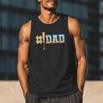 1 Dad Baseball Ice Cream Drip Fathers Day Baseball Daddy Men Tank Top