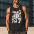 I Was 6 Now Im 7 Baseball Birthday Age 7 Men Tank Top