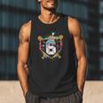 6th Birthday Baseball Drip Number 6 Year Old Birthday Boy Men Tank Top