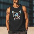 Baseball 4 Year Old Ice Cream Drip 4th Birthday Boy Number 4 Men Tank Top Baseball 4 Year Old Ice Cream Drip 4th Birthday Boy Number 4 Men Tank Top